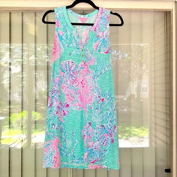 Lilly Pulitzer Essie Dress in Mint Fan Sea - Picture 2 of 5